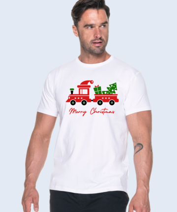 Koszulka męska świąteczna - ciuchcia