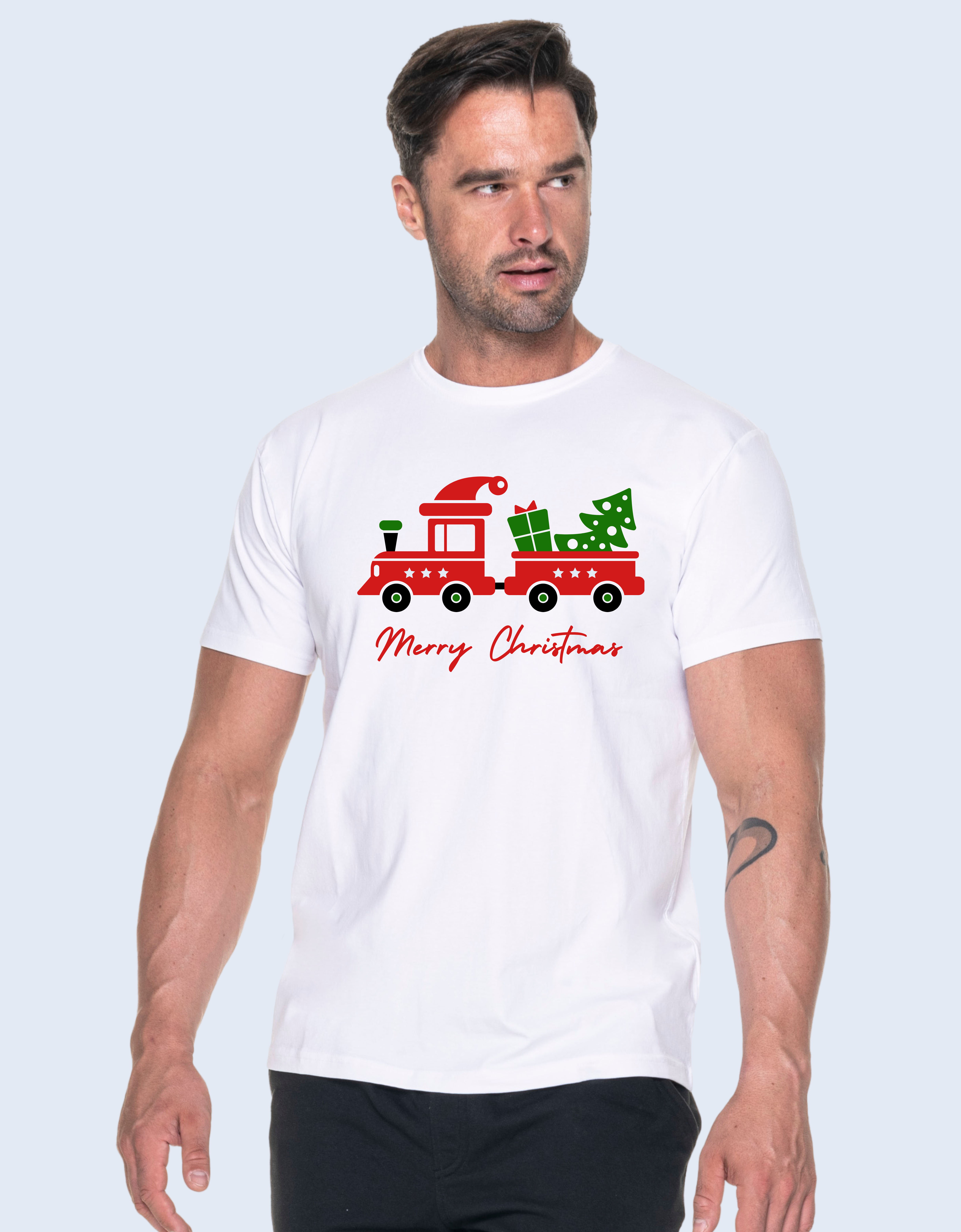 Koszulka męska świąteczna - ciuchcia